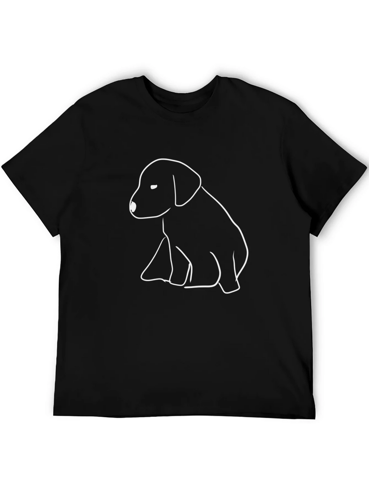 Puppy Outline Graphic Tee - Casual Black Shirt product image 4