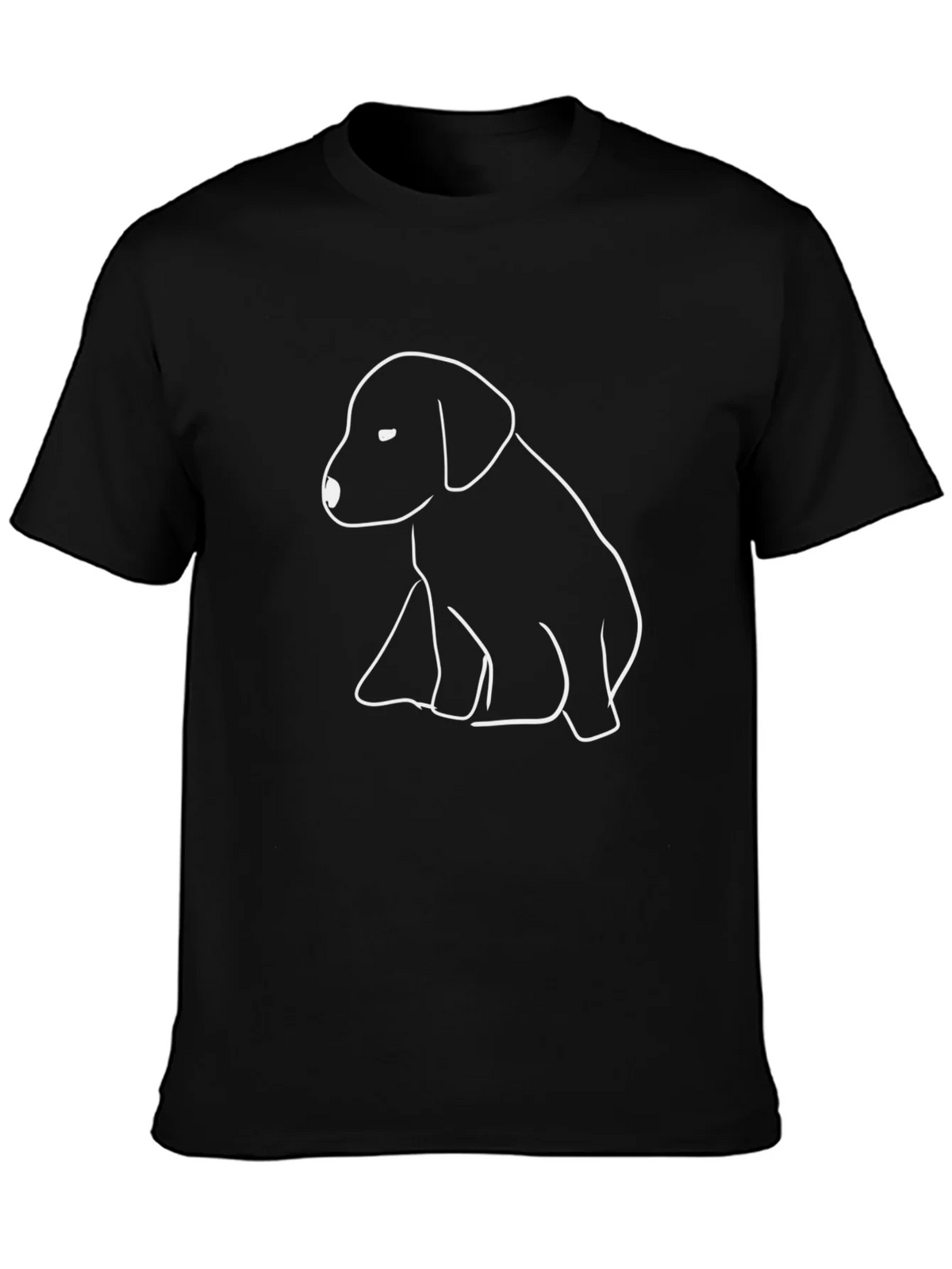 Puppy Outline Graphic Tee - Casual Black Shirt product image 2