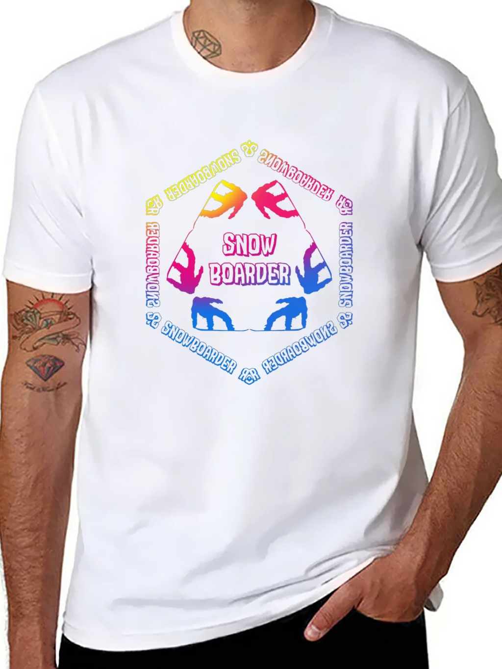 Snowboarder Graphic T-Shirt - Colorful Design product image 7