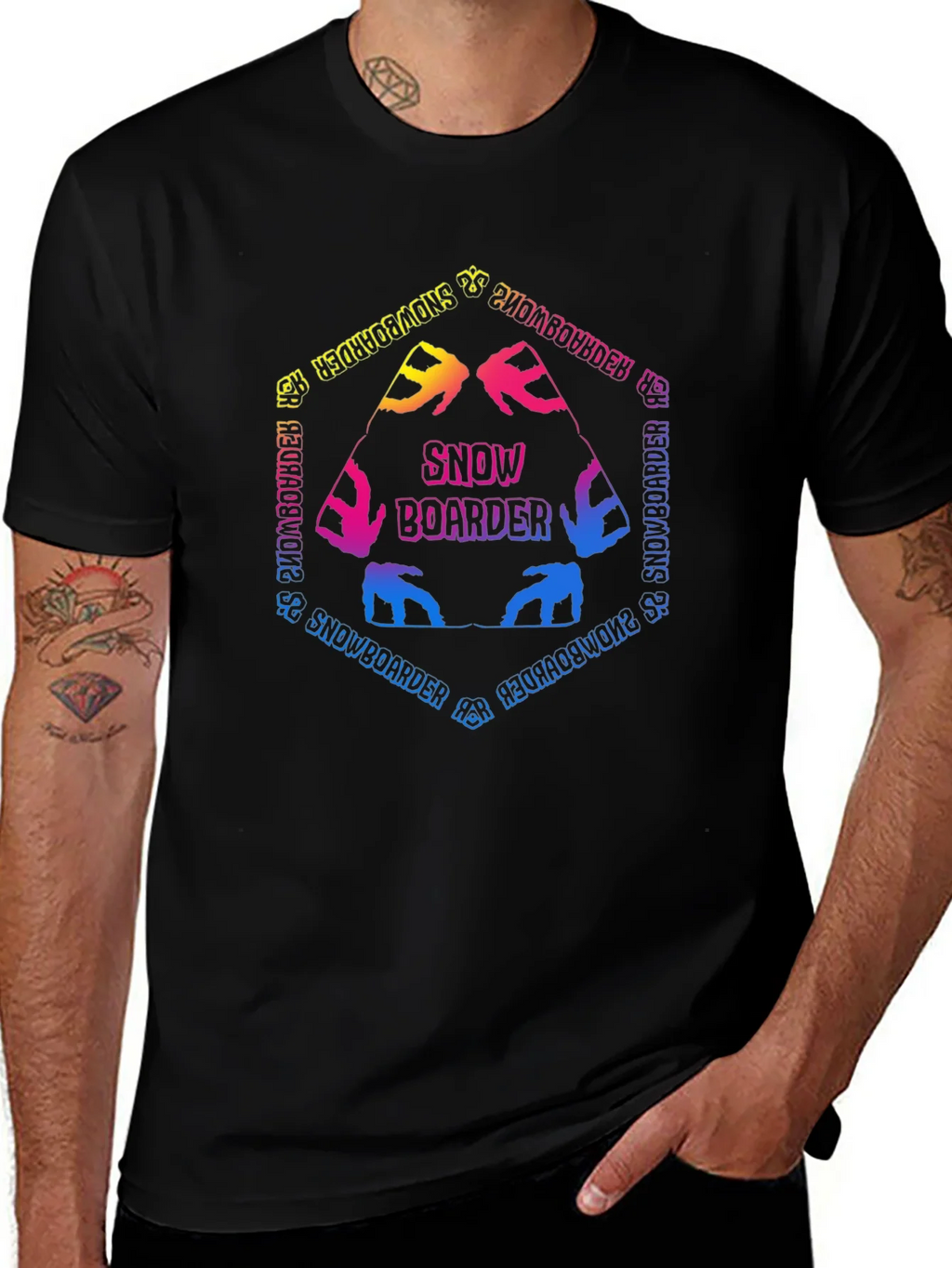 Snowboarder Graphic T-Shirt - Colorful Design product image 1