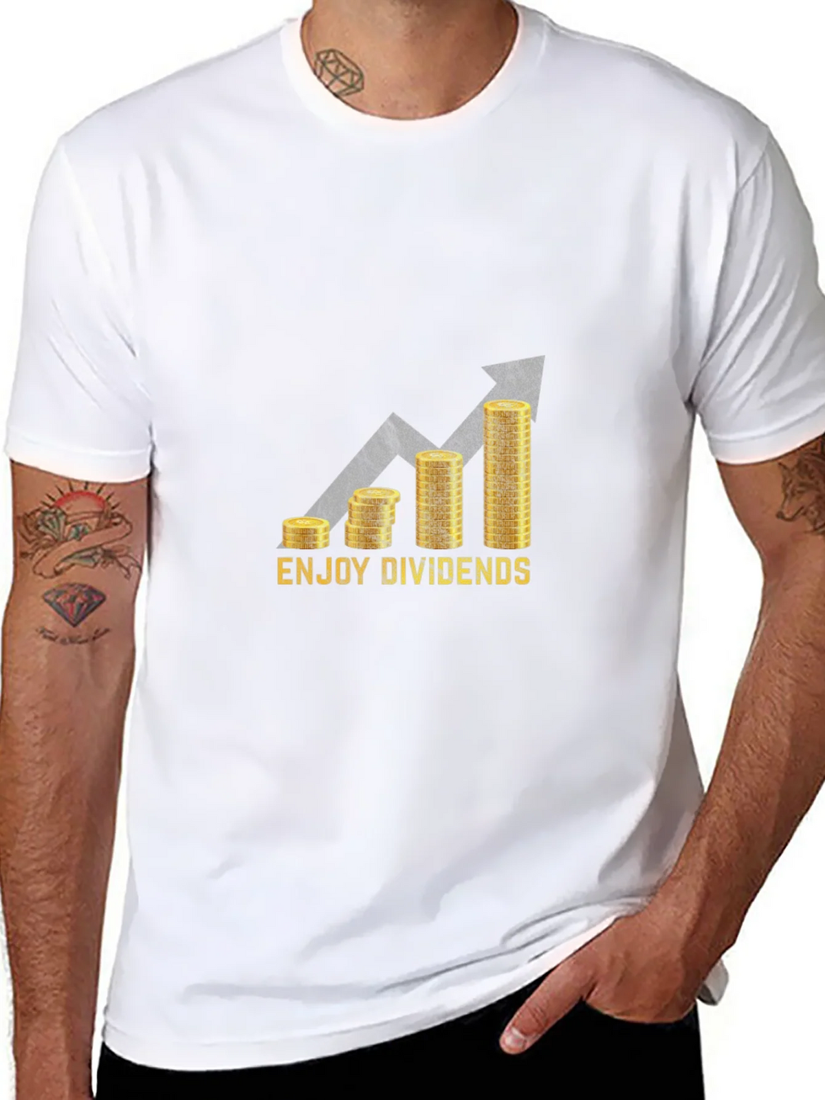 Enjoy Dividends Black Graphic Tee product image 7