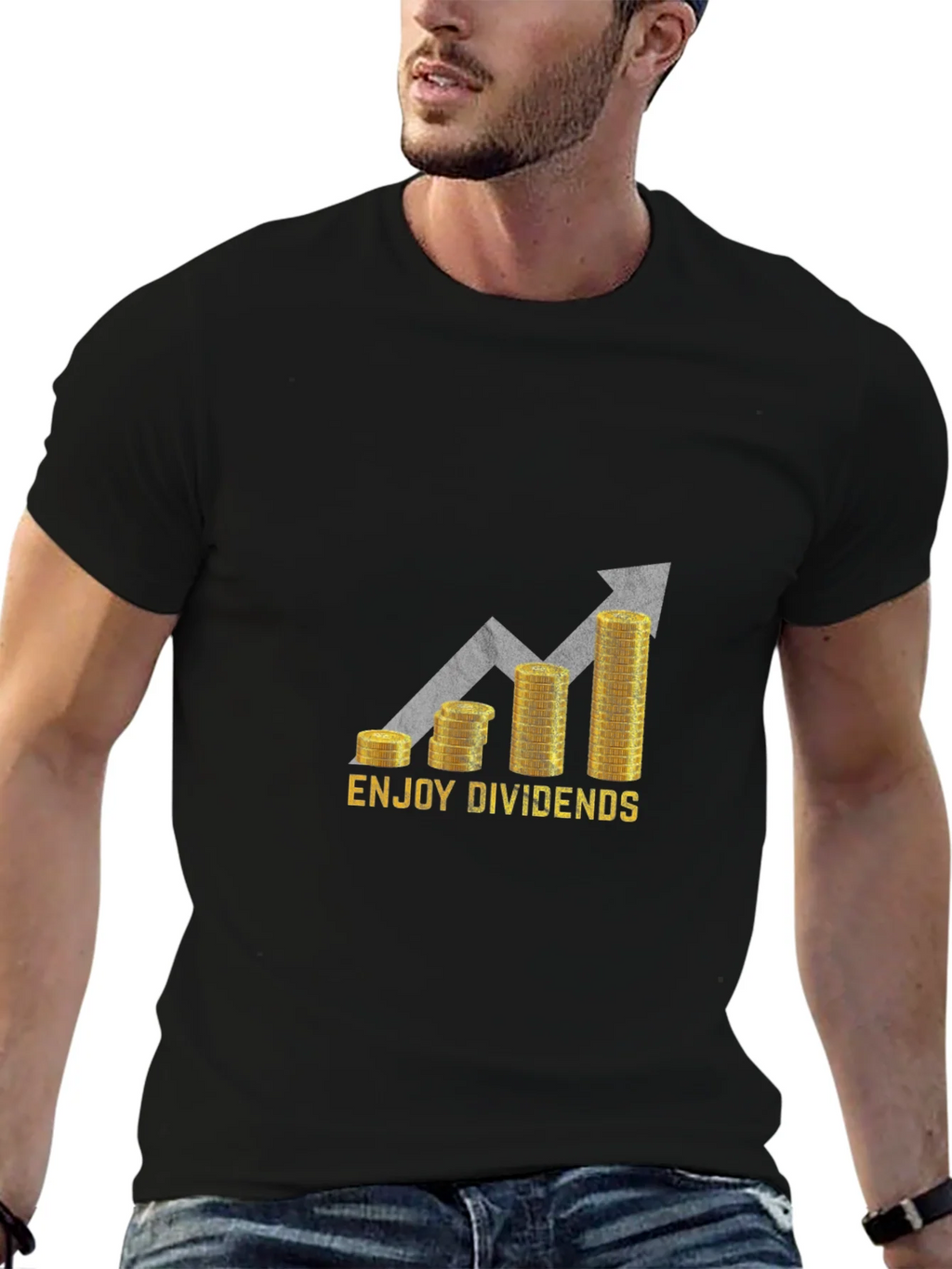 Enjoy Dividends Black Graphic Tee product image 6