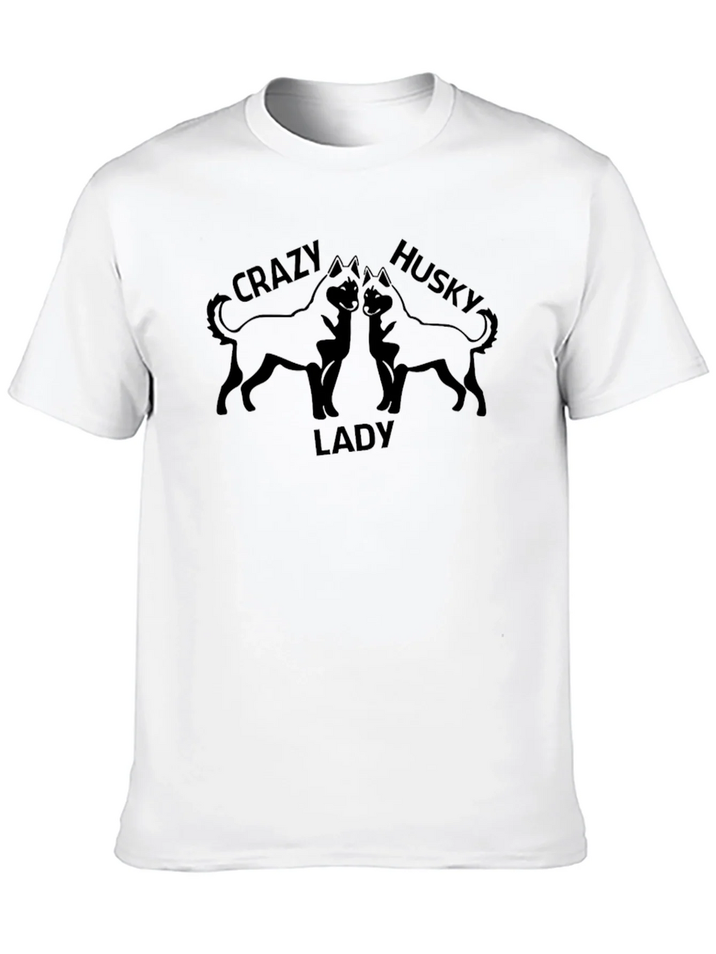 Crazy Husky Lady Black T-Shirt product image 9