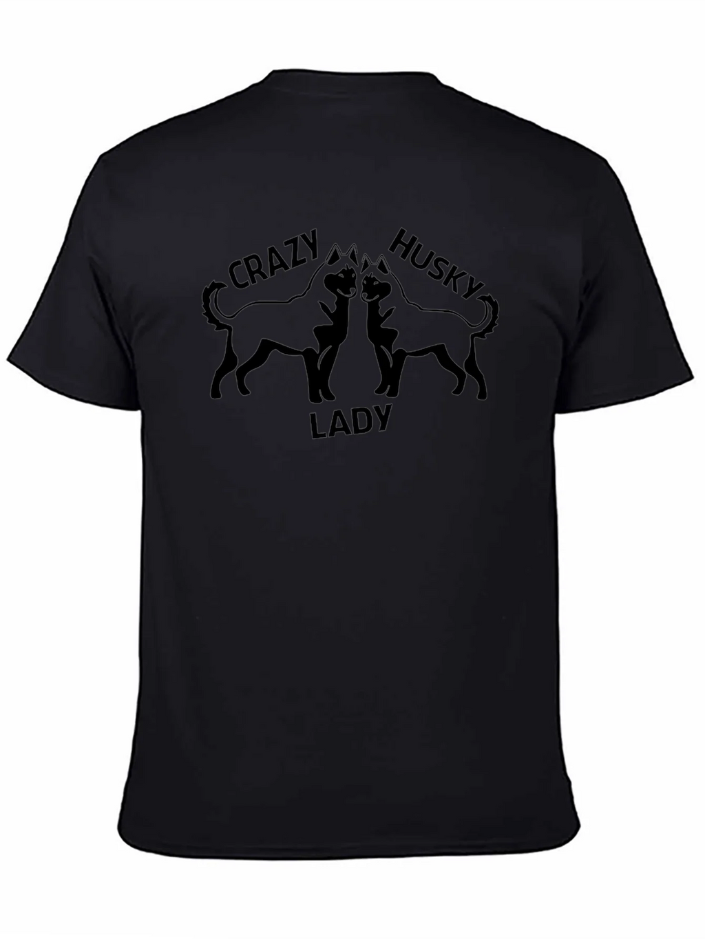 Crazy Husky Lady Black T-Shirt product image 4