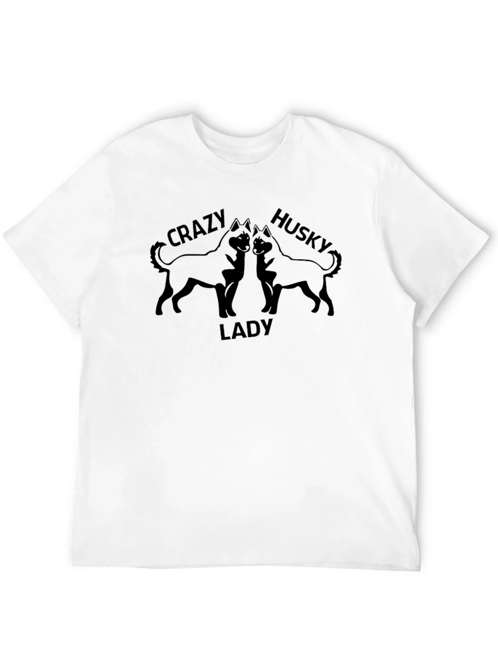 Crazy Husky Lady Black T-Shirt product image 11