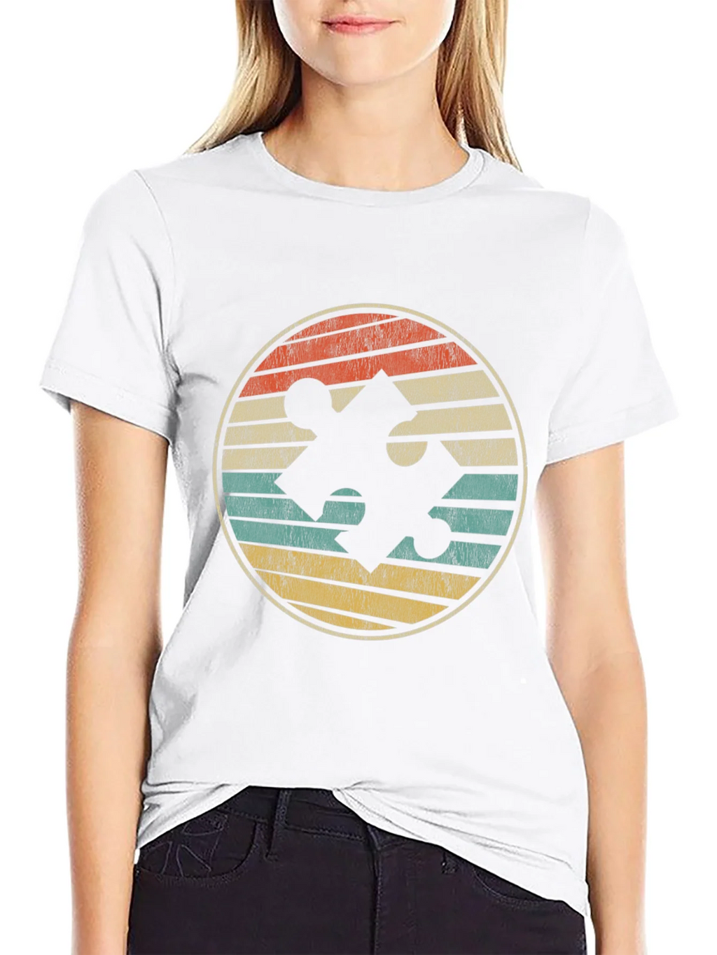 Retro Puzzle Piece Graphic Tee - Black product image 8