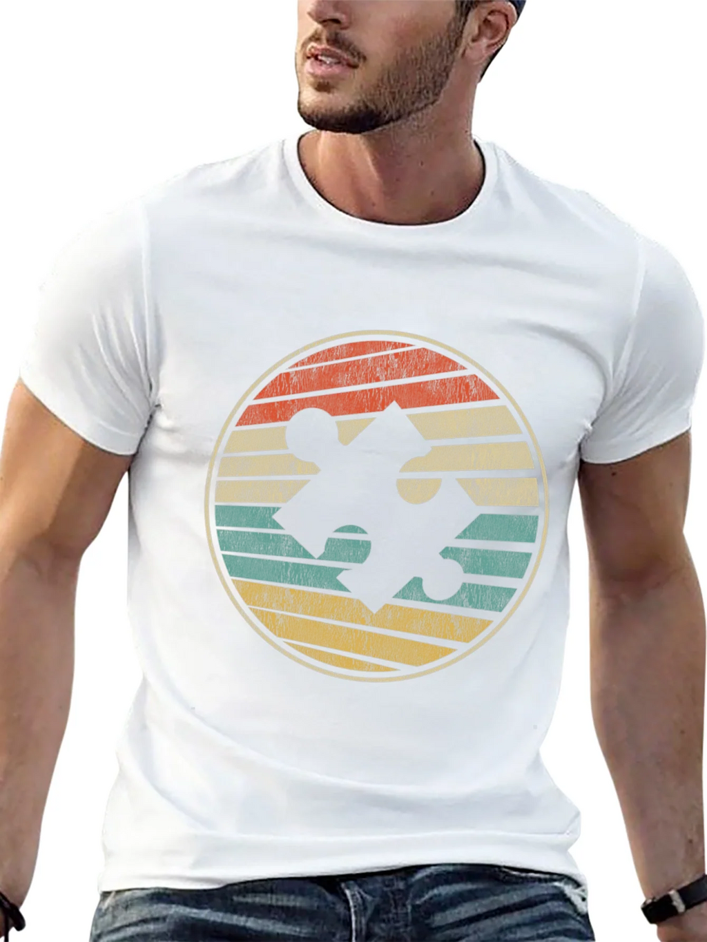 Retro Puzzle Piece Graphic Tee - Black product image 12