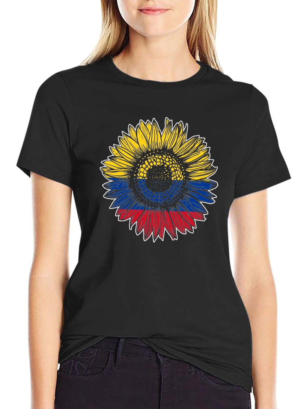 Colombian Flag Sunflower Graphic Tee product image 2