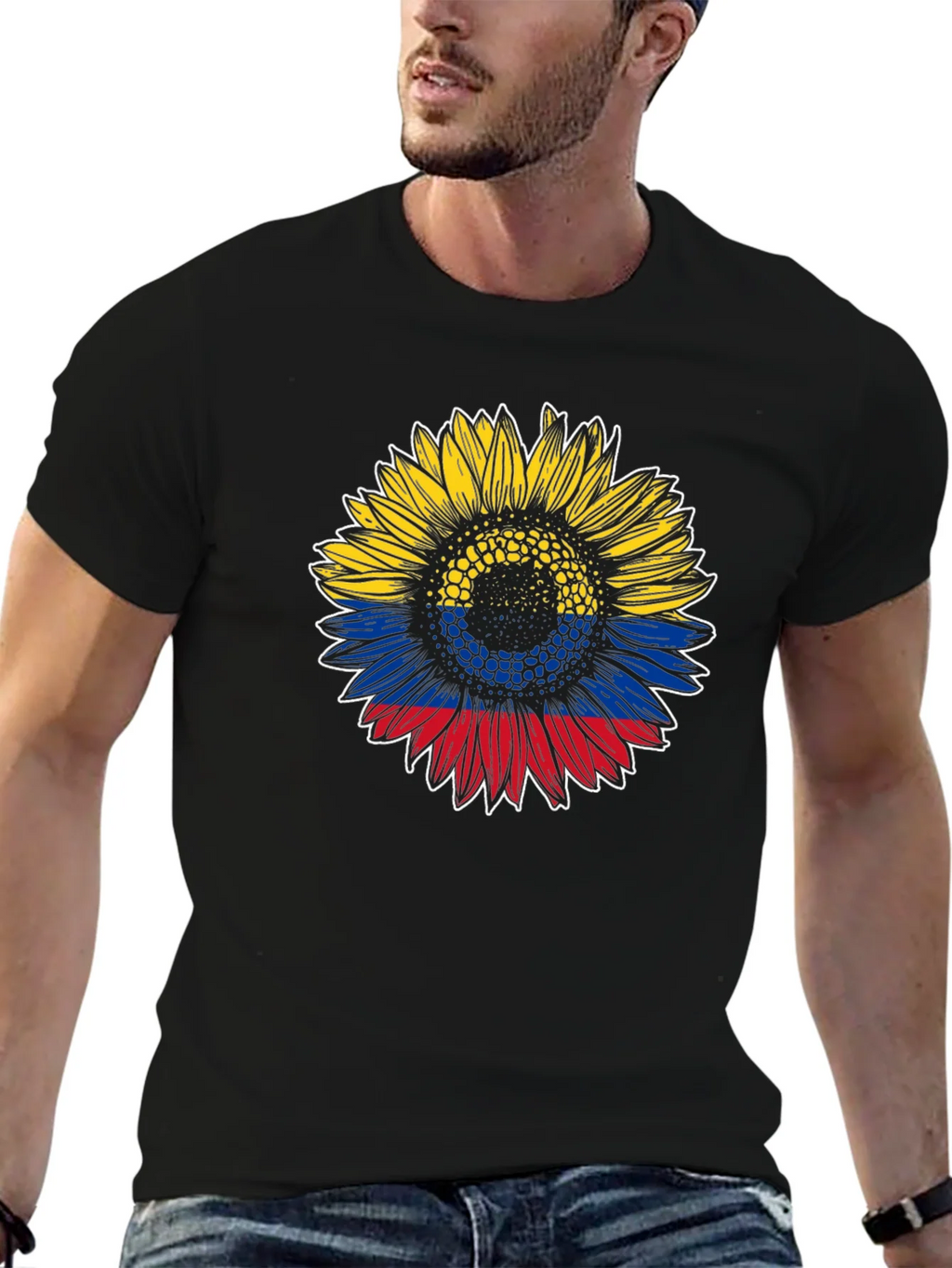 Colombian Flag Sunflower Graphic Tee product image 6