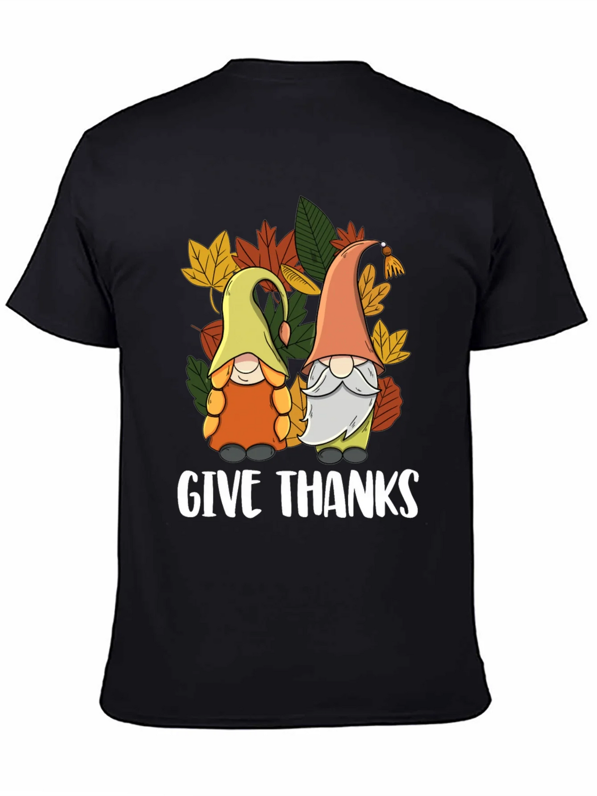 Give Thanks Thanksgiving Gnomes T-Shirt product image 4