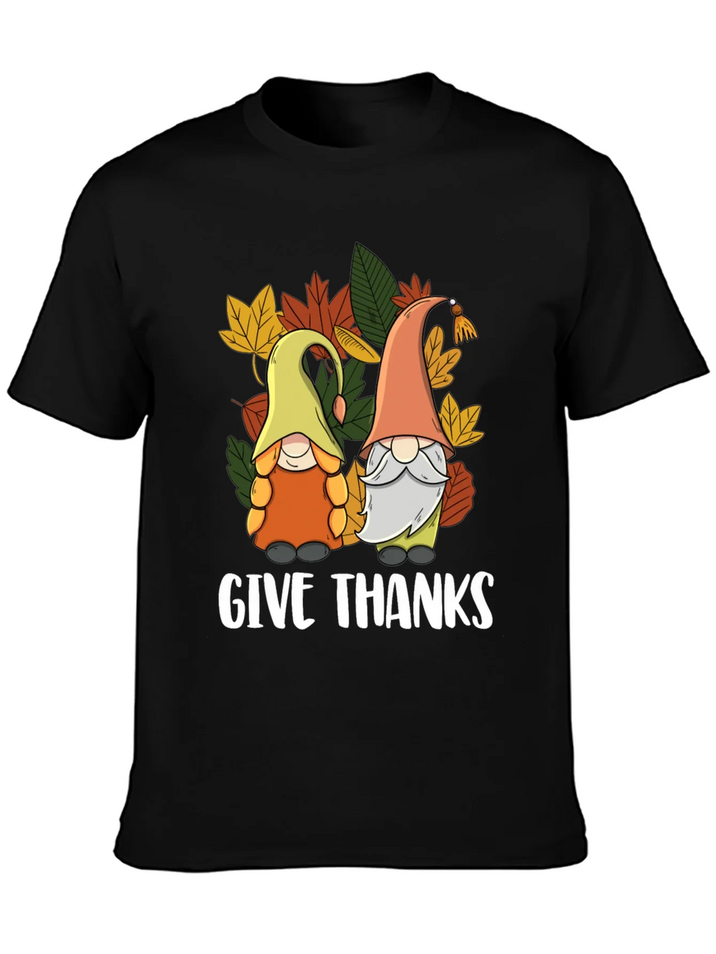 Give Thanks Thanksgiving Gnomes T-Shirt product image 3