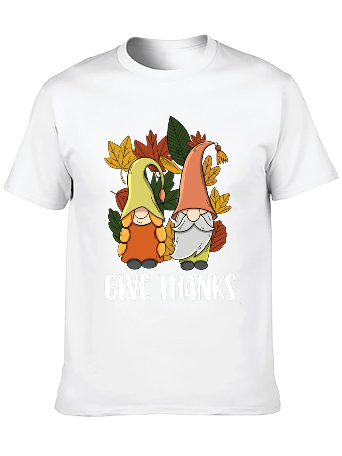 Give Thanks Thanksgiving Gnomes T-Shirt product image 9