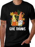 Give Thanks Thanksgiving Gnomes T-Shirt product image 1