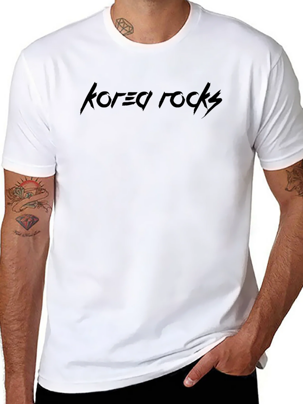 Korea Rocks Black Graphic T-Shirt product image 7
