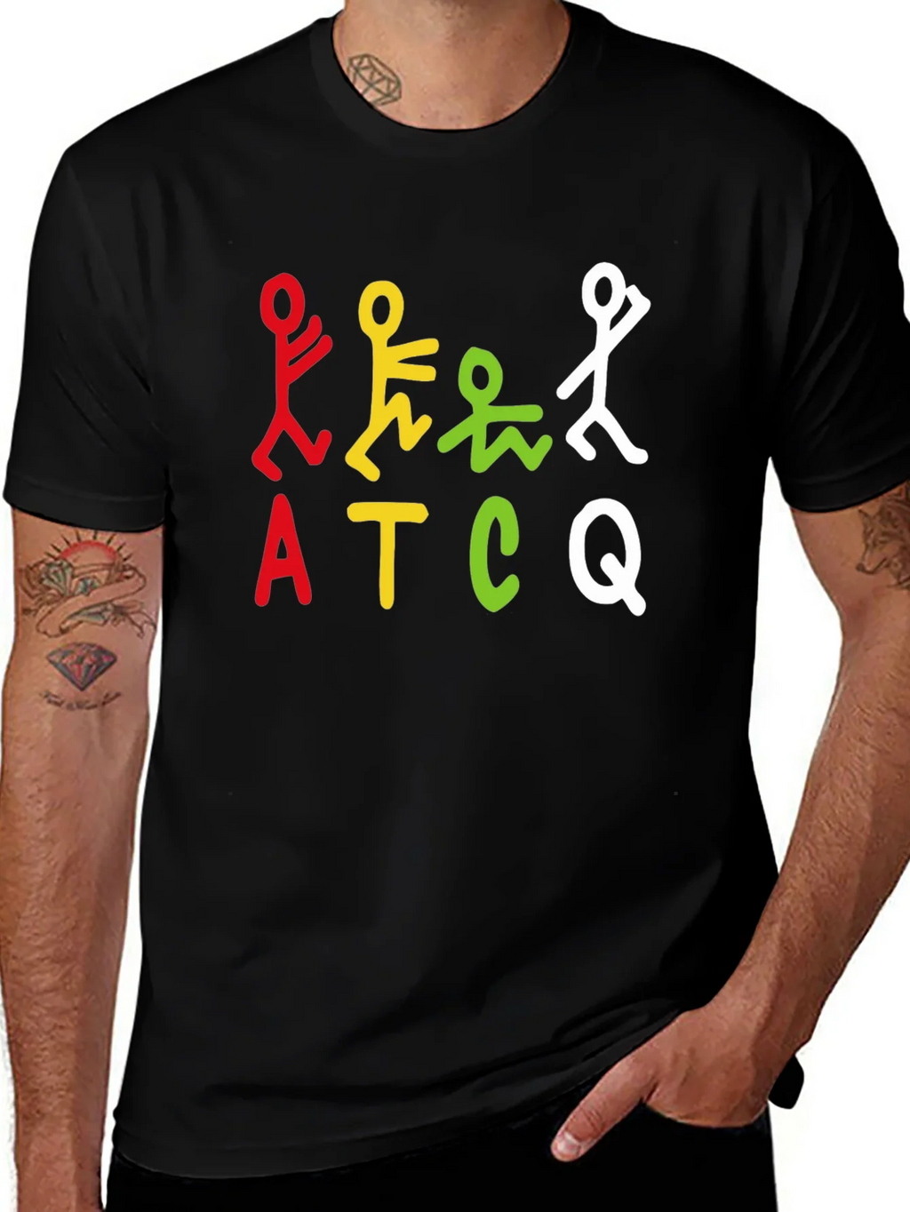 ATCQ Colorful Graphic T-Shirt - Black product image 1