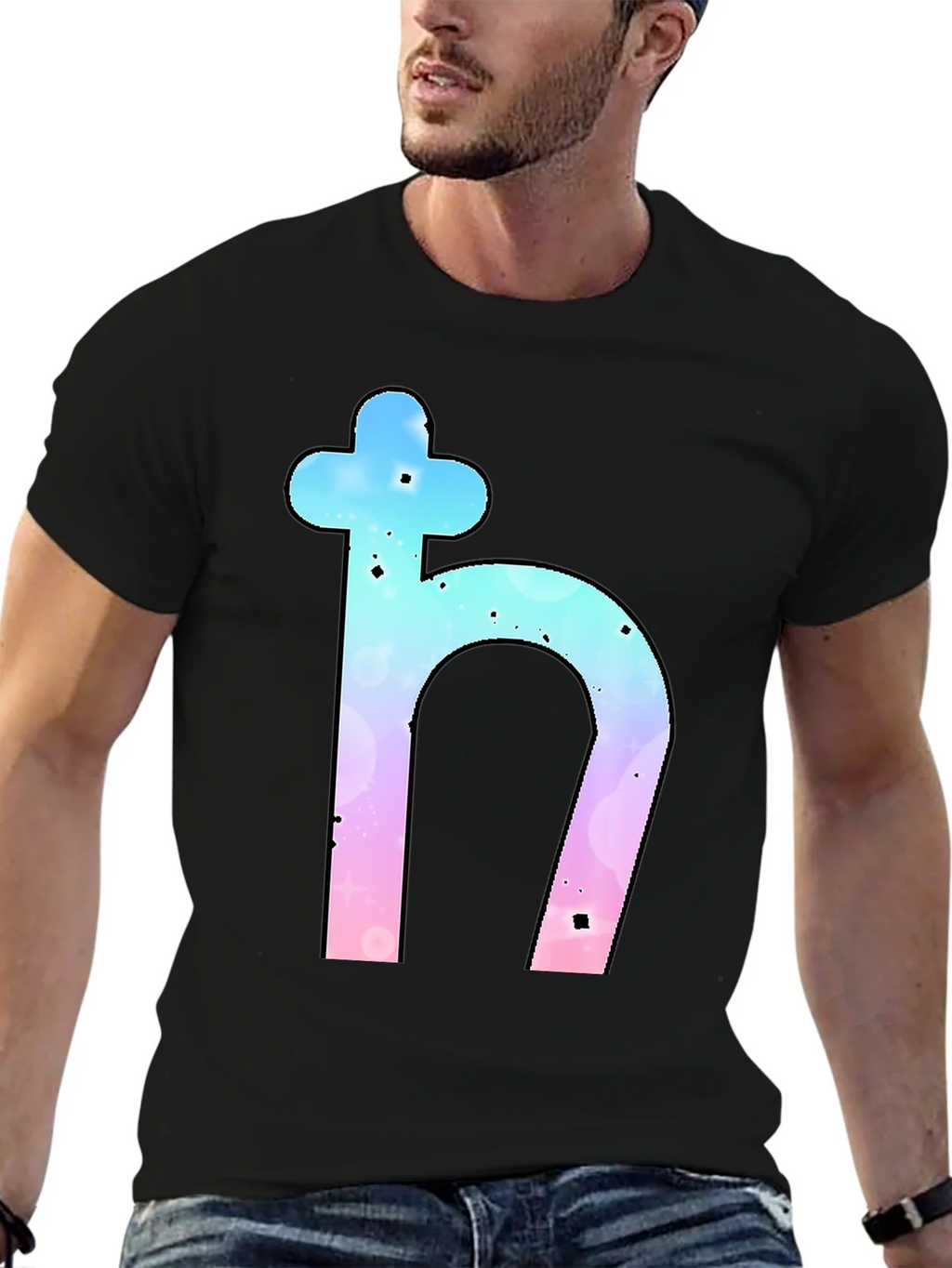 Saturn Symbol Graphic Tee - Trendy Black T-Shirt product image 6