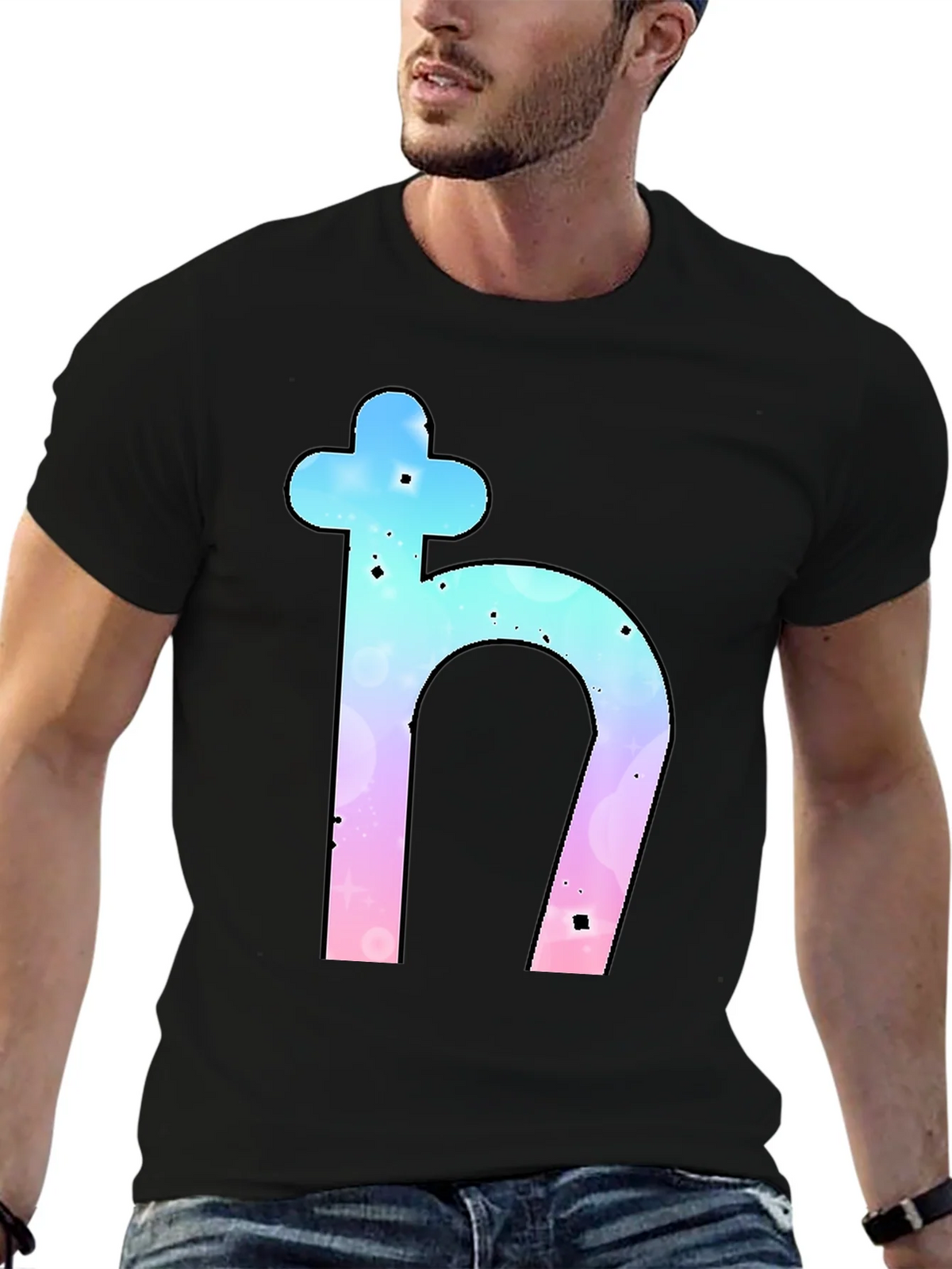 Saturn Symbol Graphic Tee - Trendy Black T-Shirt product image 6