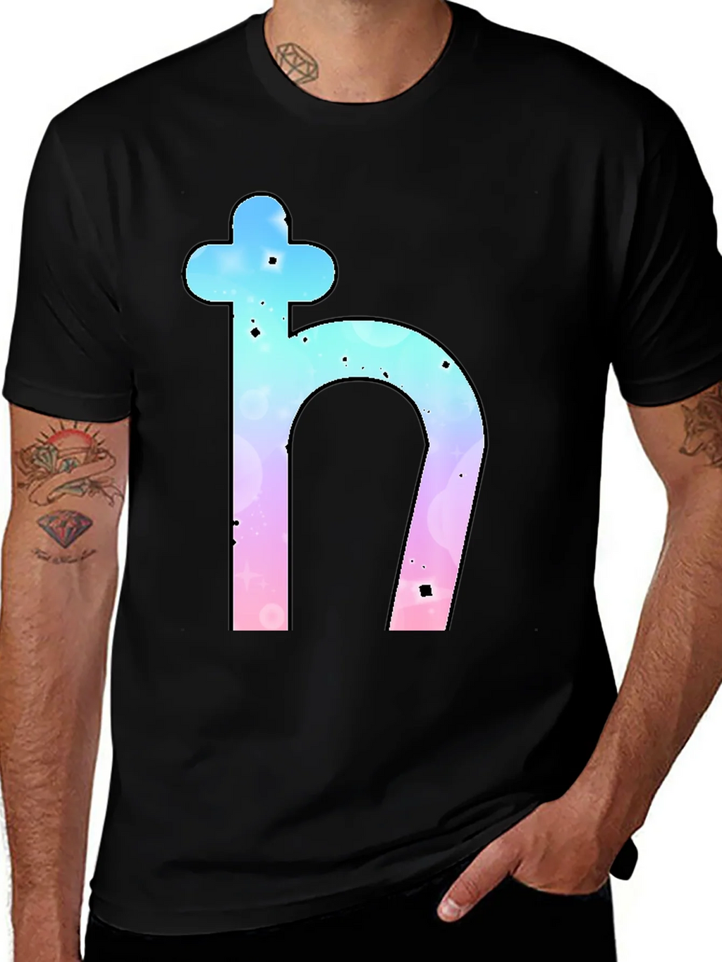 Saturn Symbol Graphic Tee - Trendy Black T-Shirt product image 1