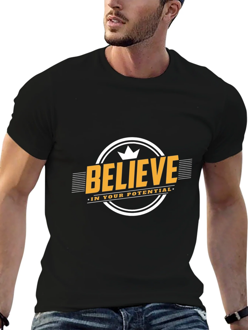 Believe in Your Potential Black T-Shirt product image 6