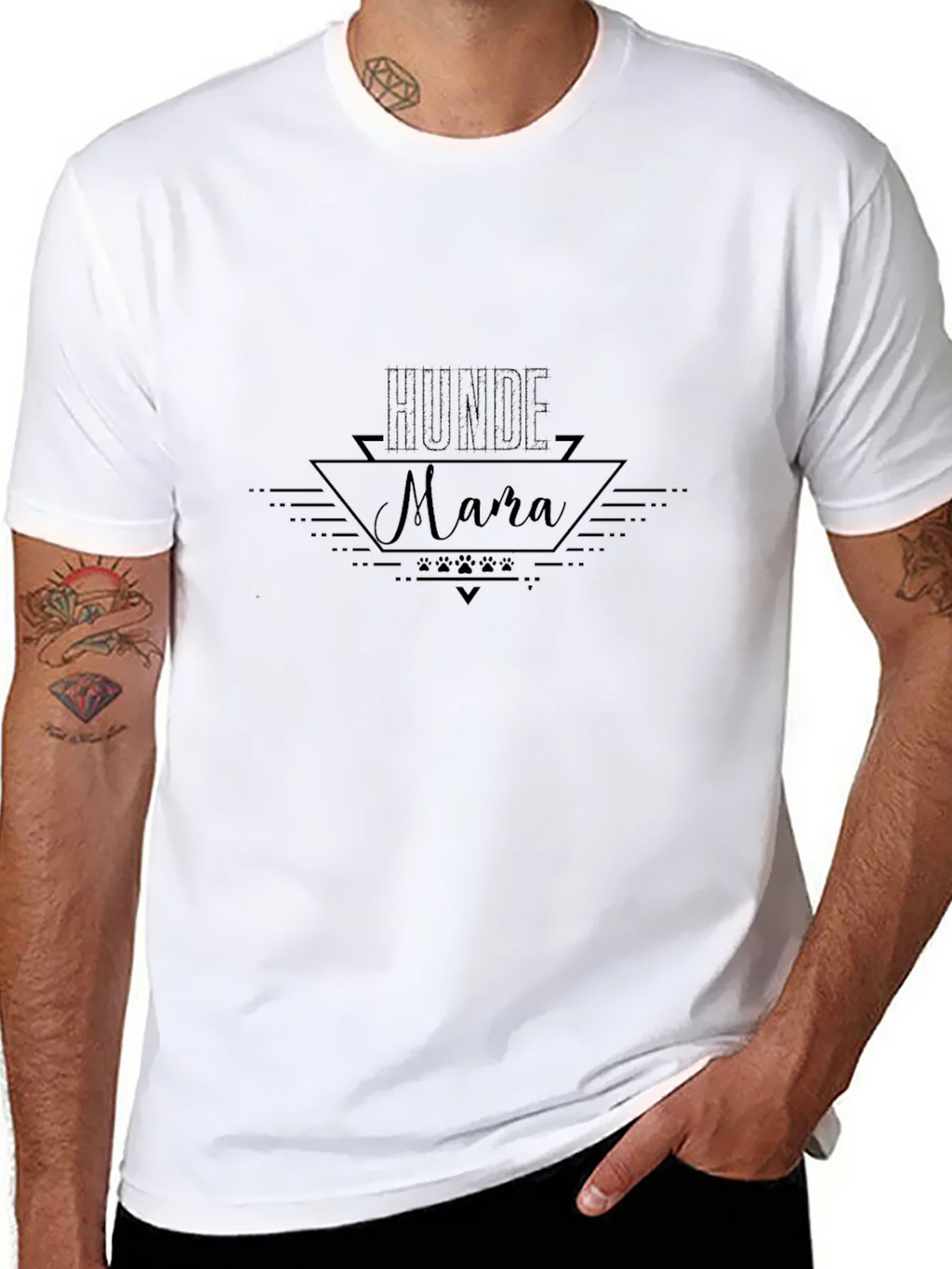Hunde Mama Graphic Tee - Black Cotton T-Shirt product image 7