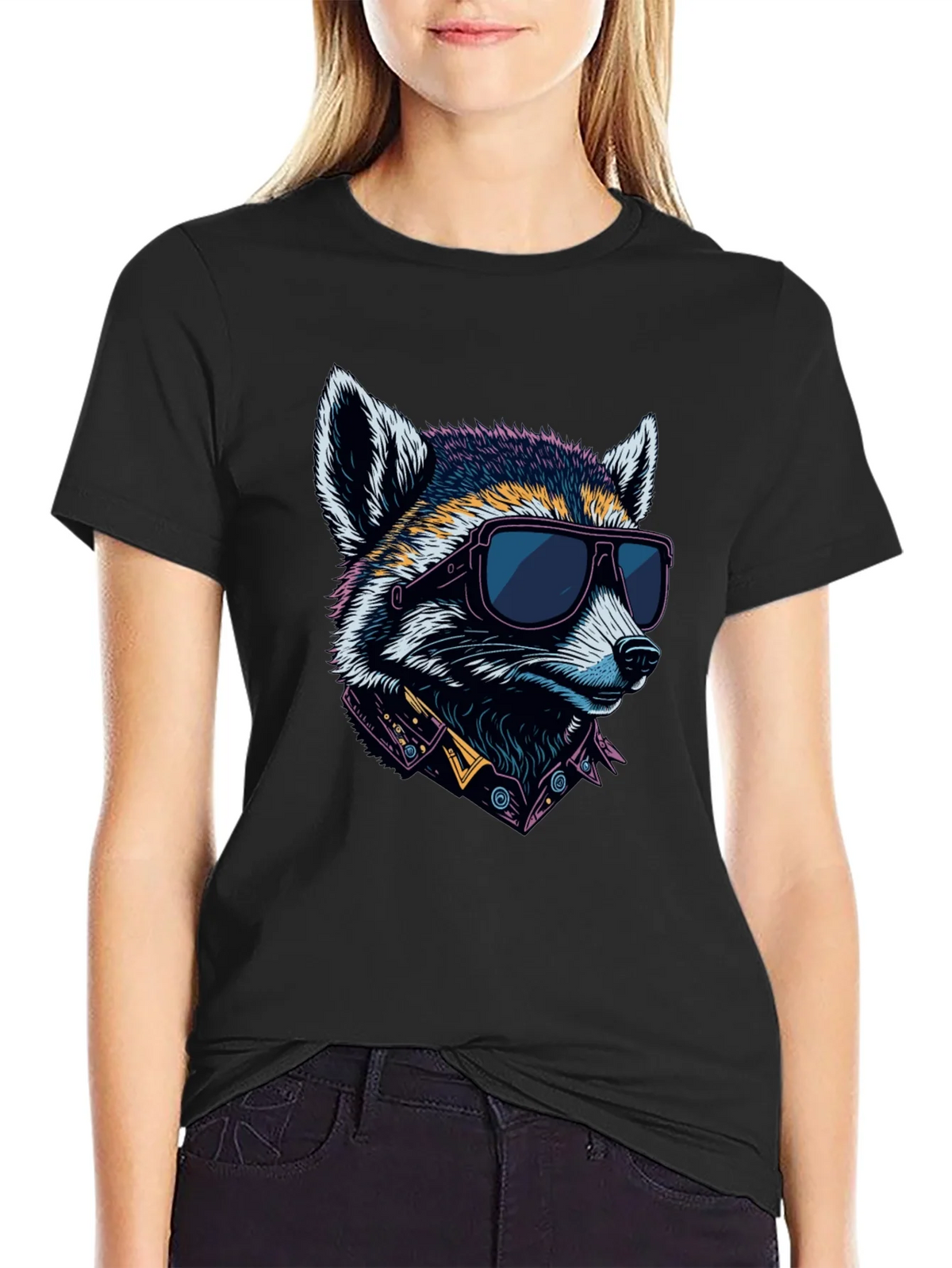 Cool Raccoon Graphic Tee - Black product image 2