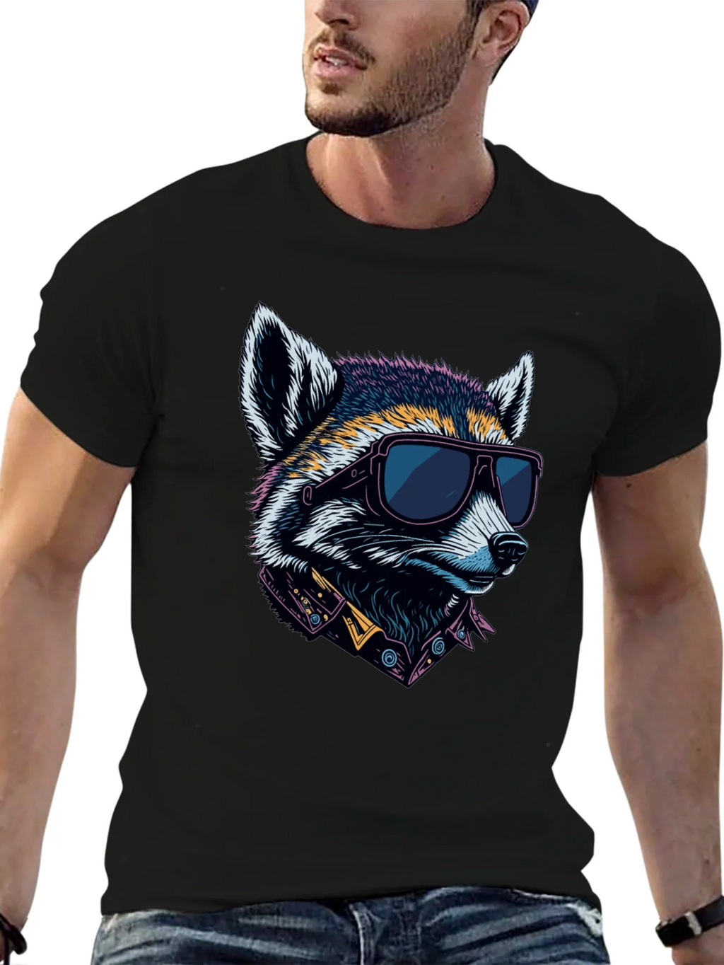 Cool Raccoon Graphic Tee - Black product image 6