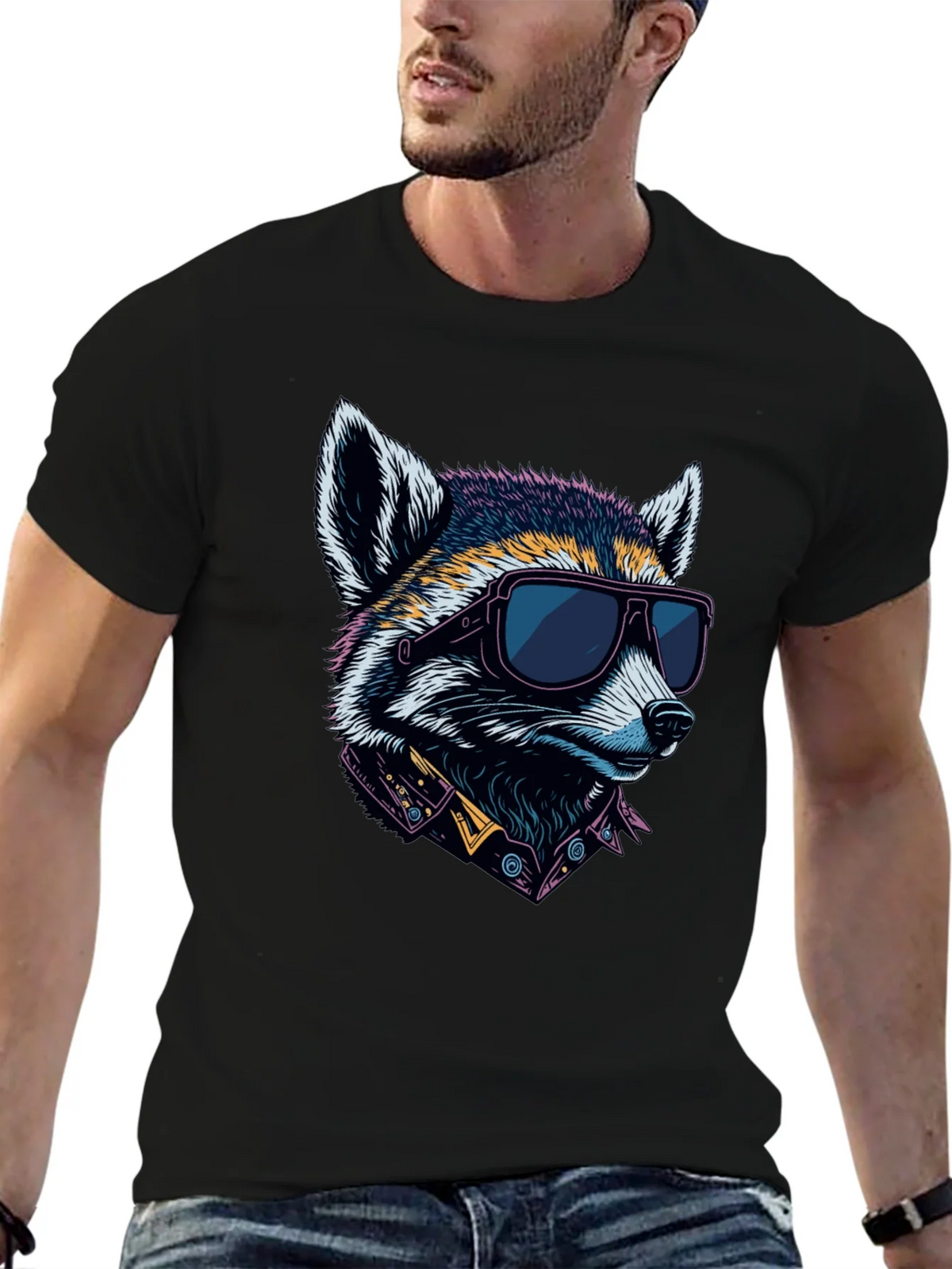 Cool Raccoon Graphic Tee - Black product image 6