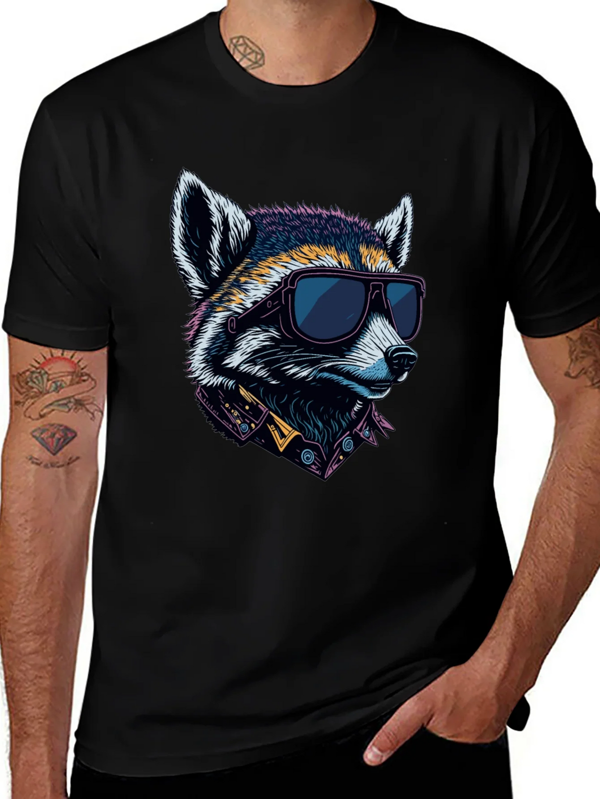 Cool Raccoon Graphic Tee - Black product image 1