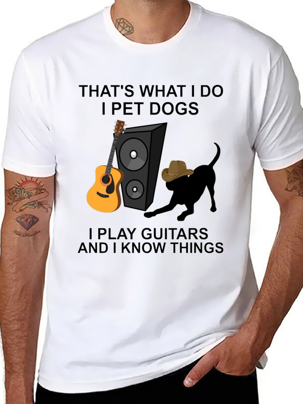 Dog Petting Guitar Player T-Shirt product image 7