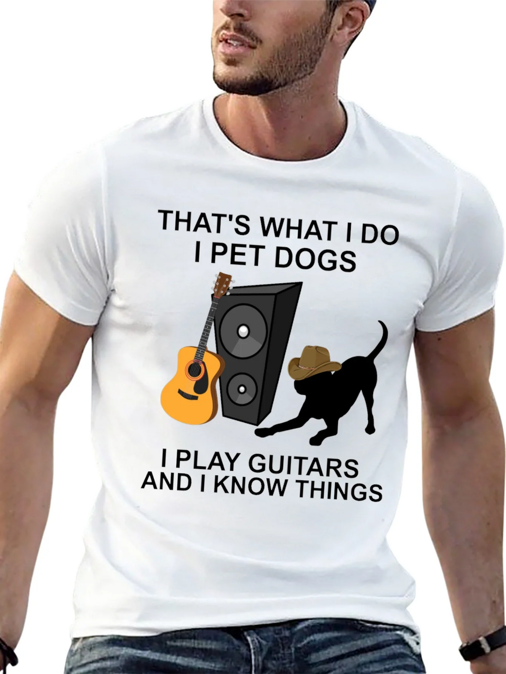 Dog Petting Guitar Player T-Shirt product image 12