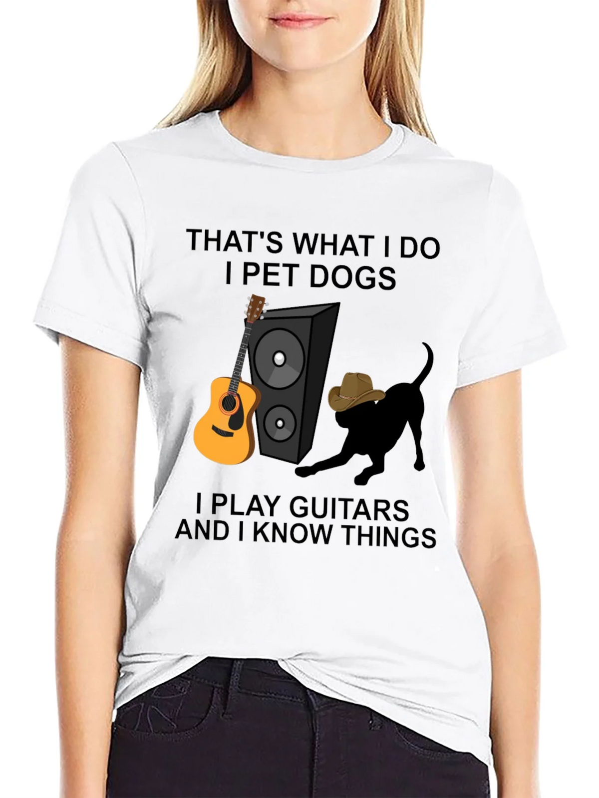 Dog Petting Guitar Player T-Shirt product image 8