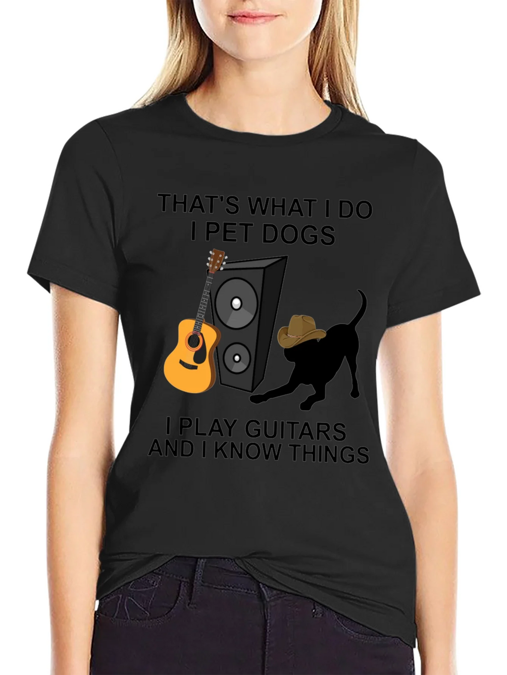 Dog Petting Guitar Player T-Shirt product image 2