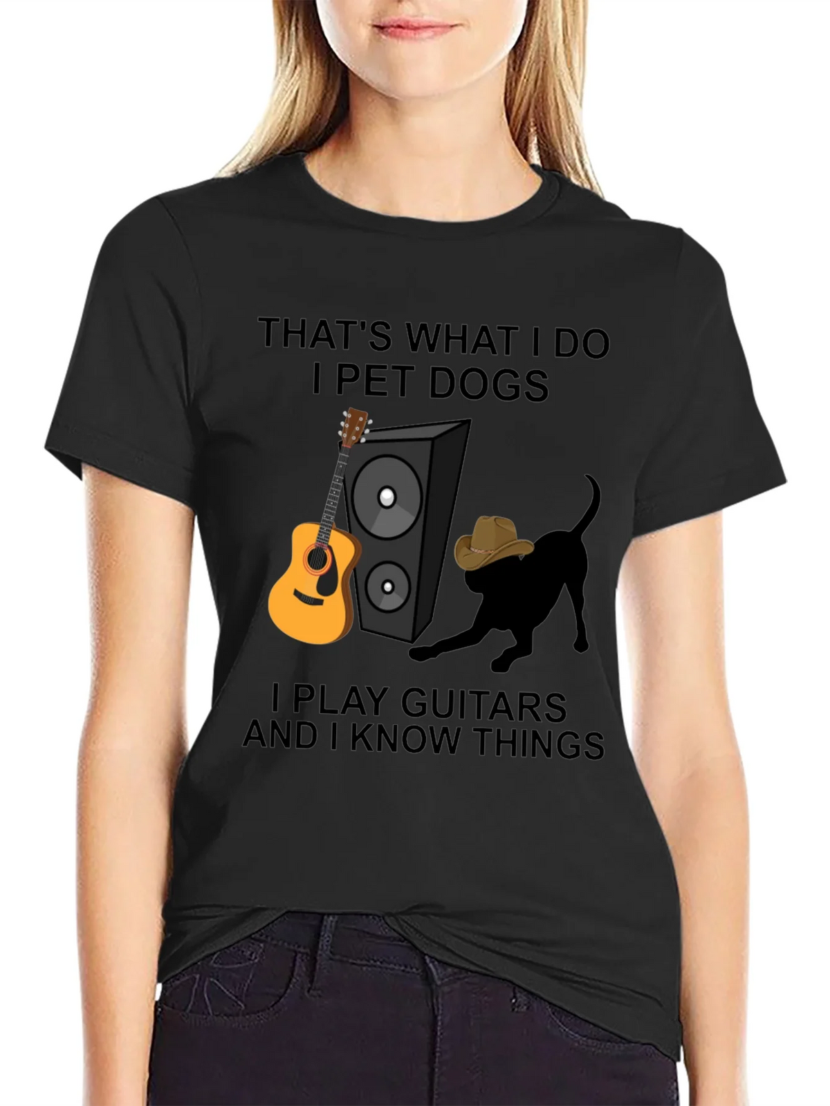 Dog Petting Guitar Player T-Shirt product image 2