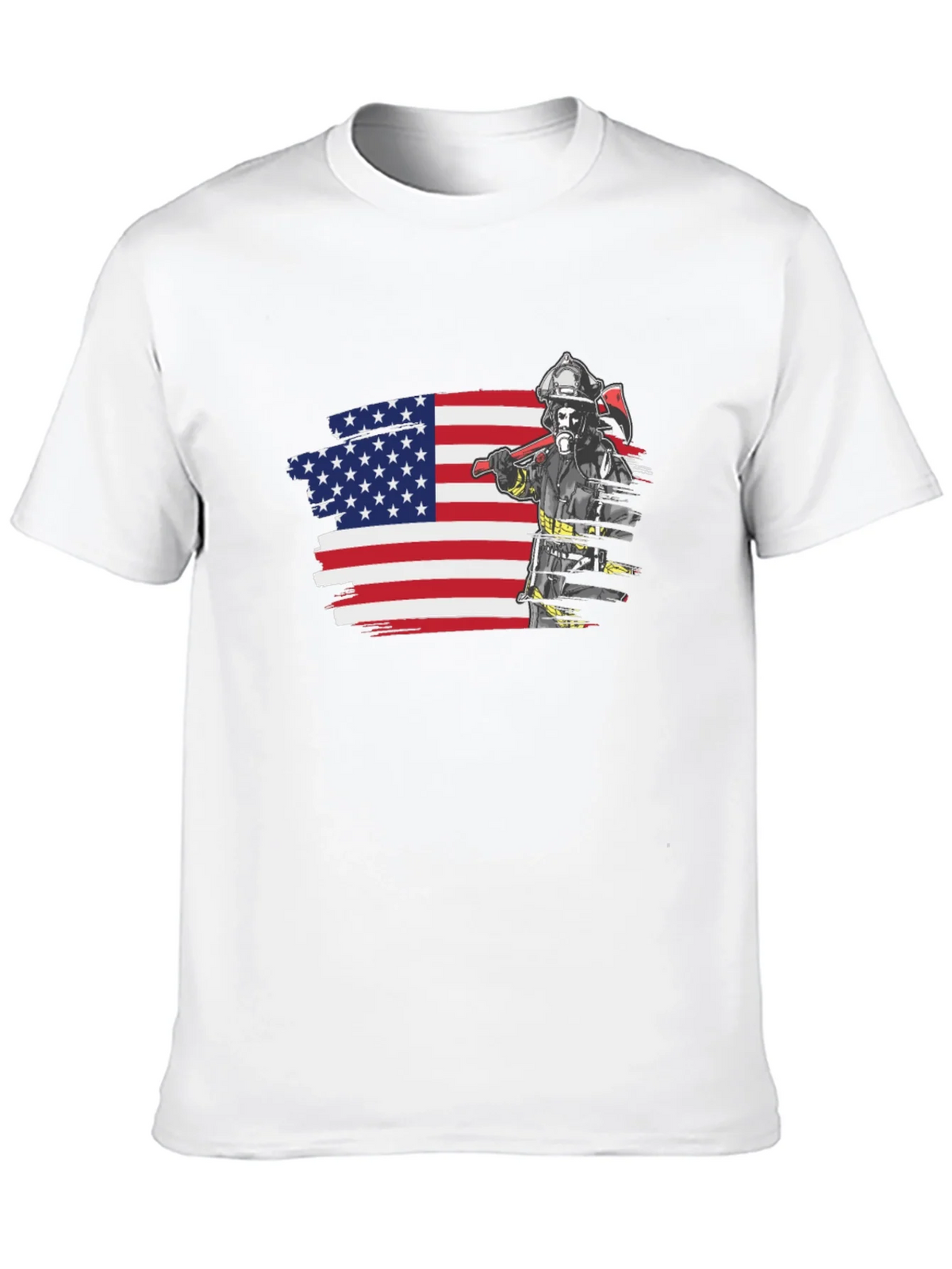 Firefighter USA Flag Graphic Tee product image 9