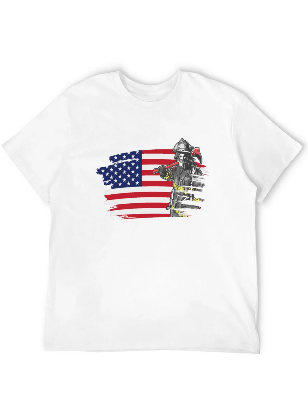 Firefighter USA Flag Graphic Tee product image 11