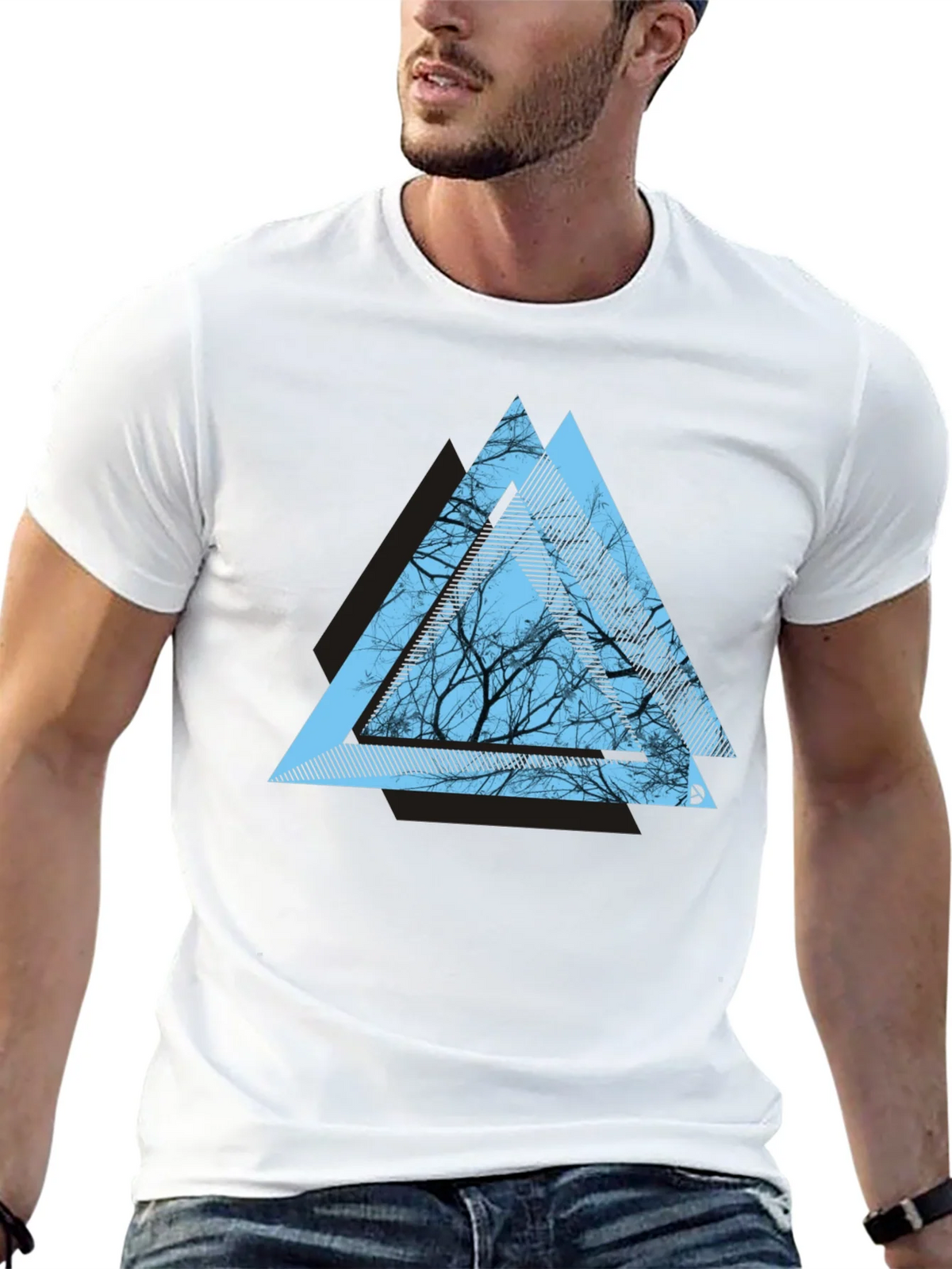 Geometric Tree Graphic Tee - Modern Mens T-Shirt product image 12