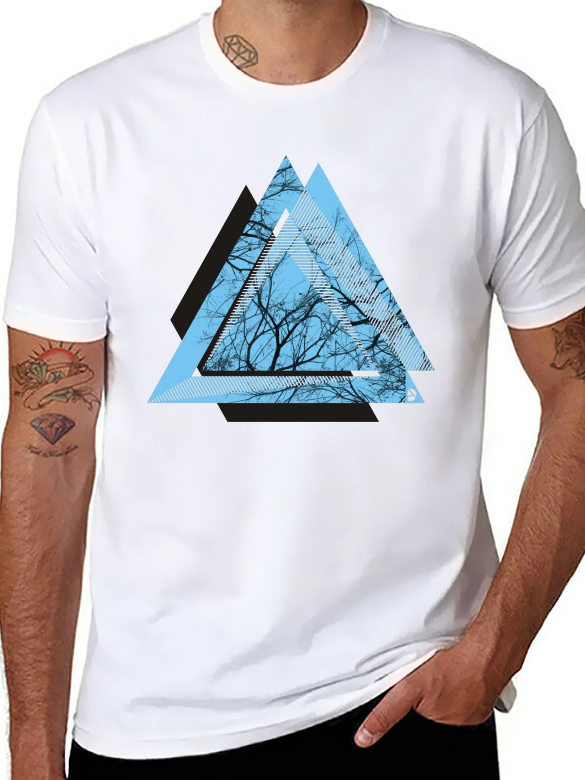 Geometric Tree Graphic Tee - Modern Mens T-Shirt product image 7