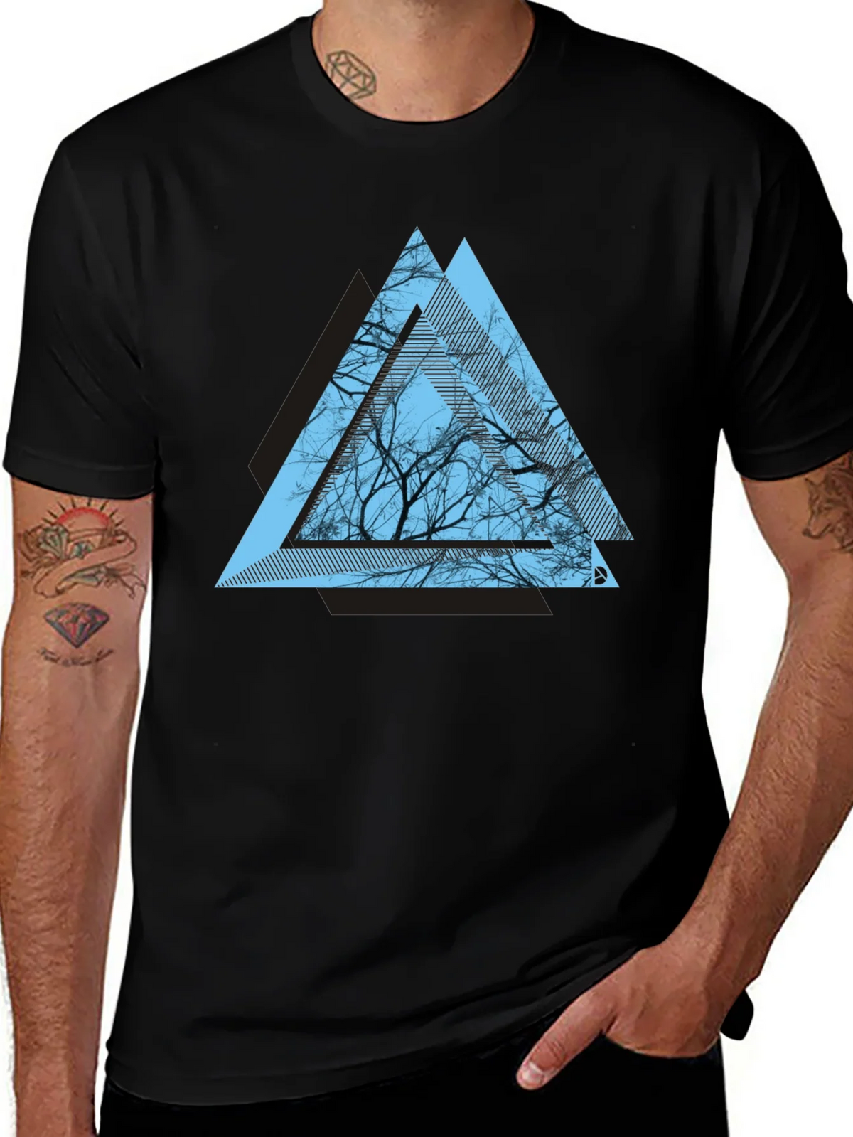 Geometric Tree Graphic Tee - Modern Mens T-Shirt product image 1