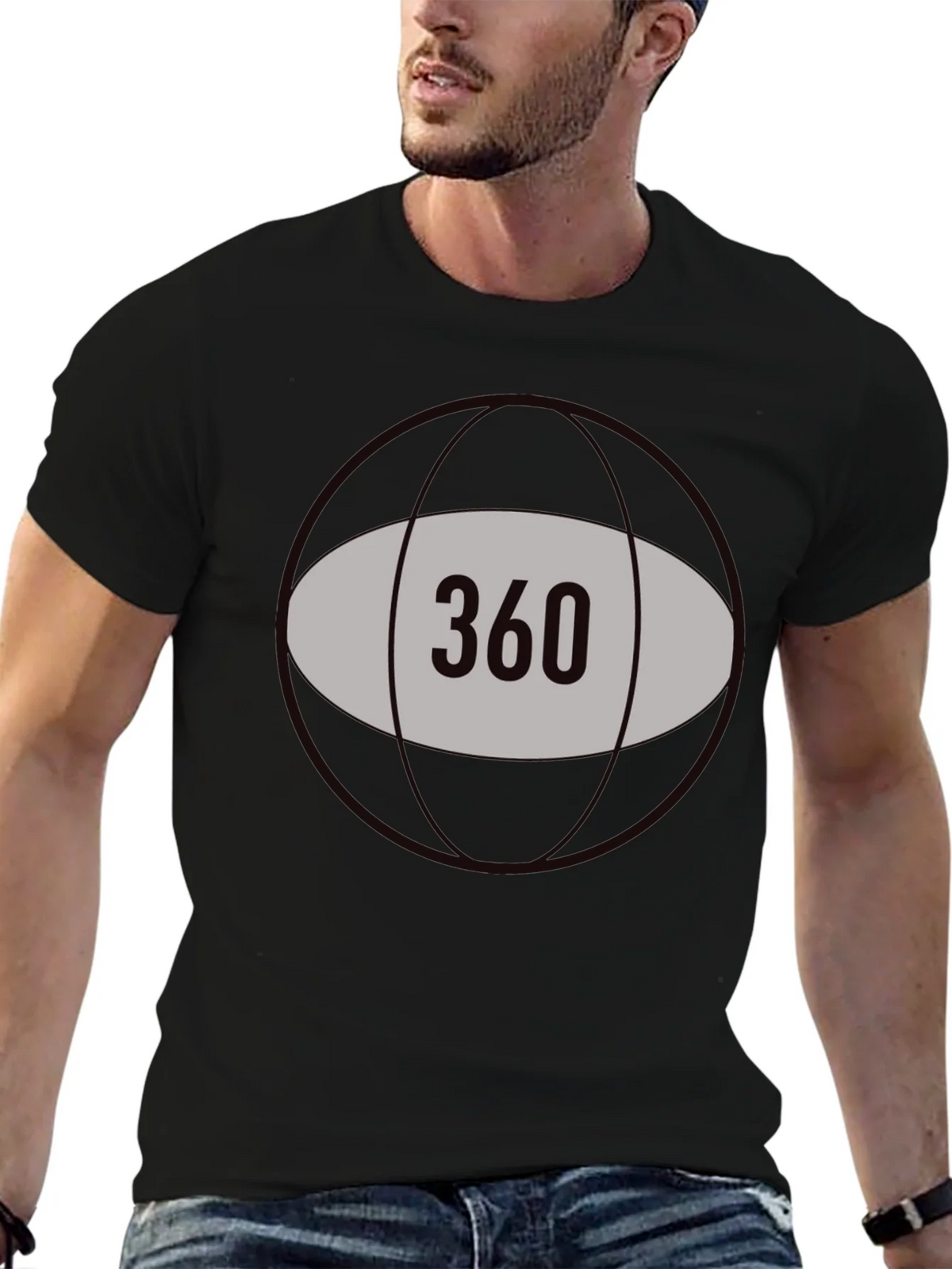 360 Graphic Tee - Black Cotton Blend product image 6