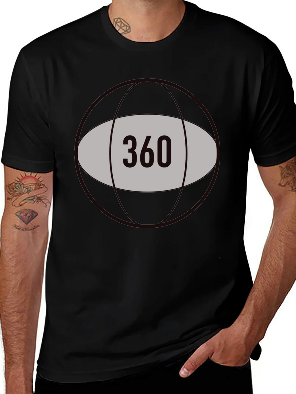 360 Graphic Tee - Black Cotton Blend product image 1