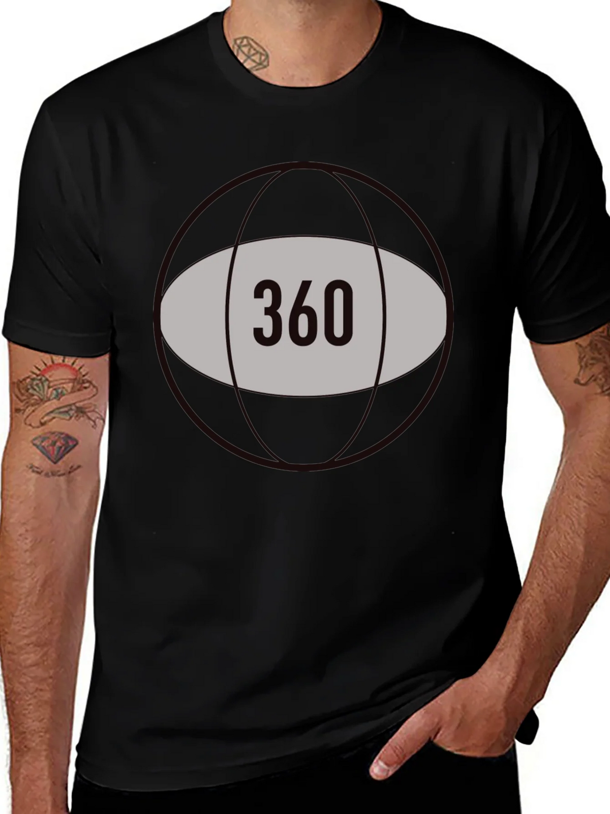 360 Graphic Tee - Black Cotton Blend product image 1