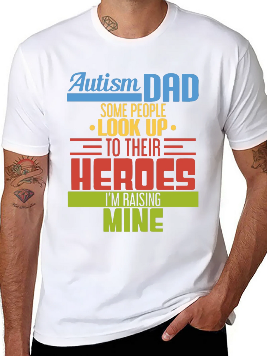 Autism Dad T-Shirt - Raising My Heroes Tee product image 6