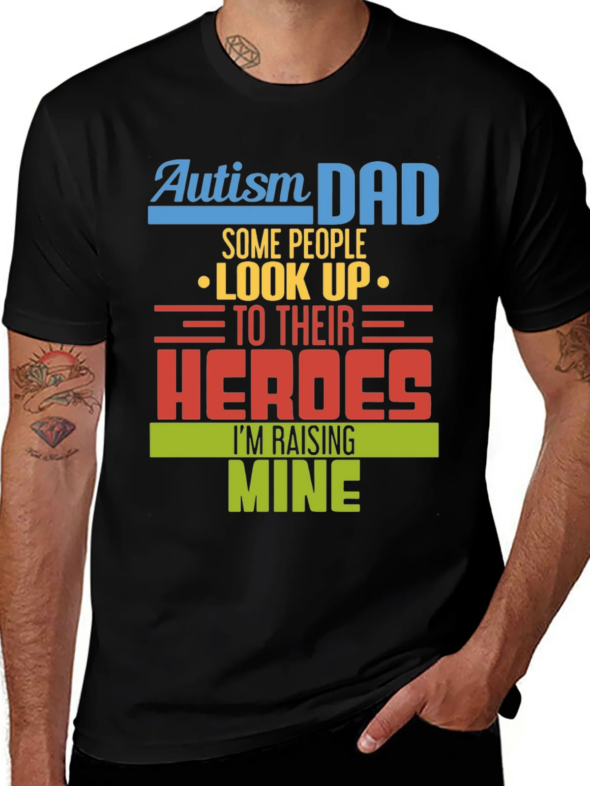 Autism Dad T-Shirt - Raising My Heroes Tee product image 1
