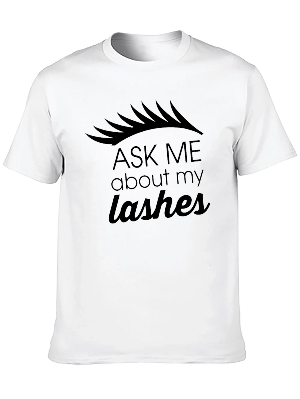 Ask Me About My Lashes Black Graphic Tee product image 7