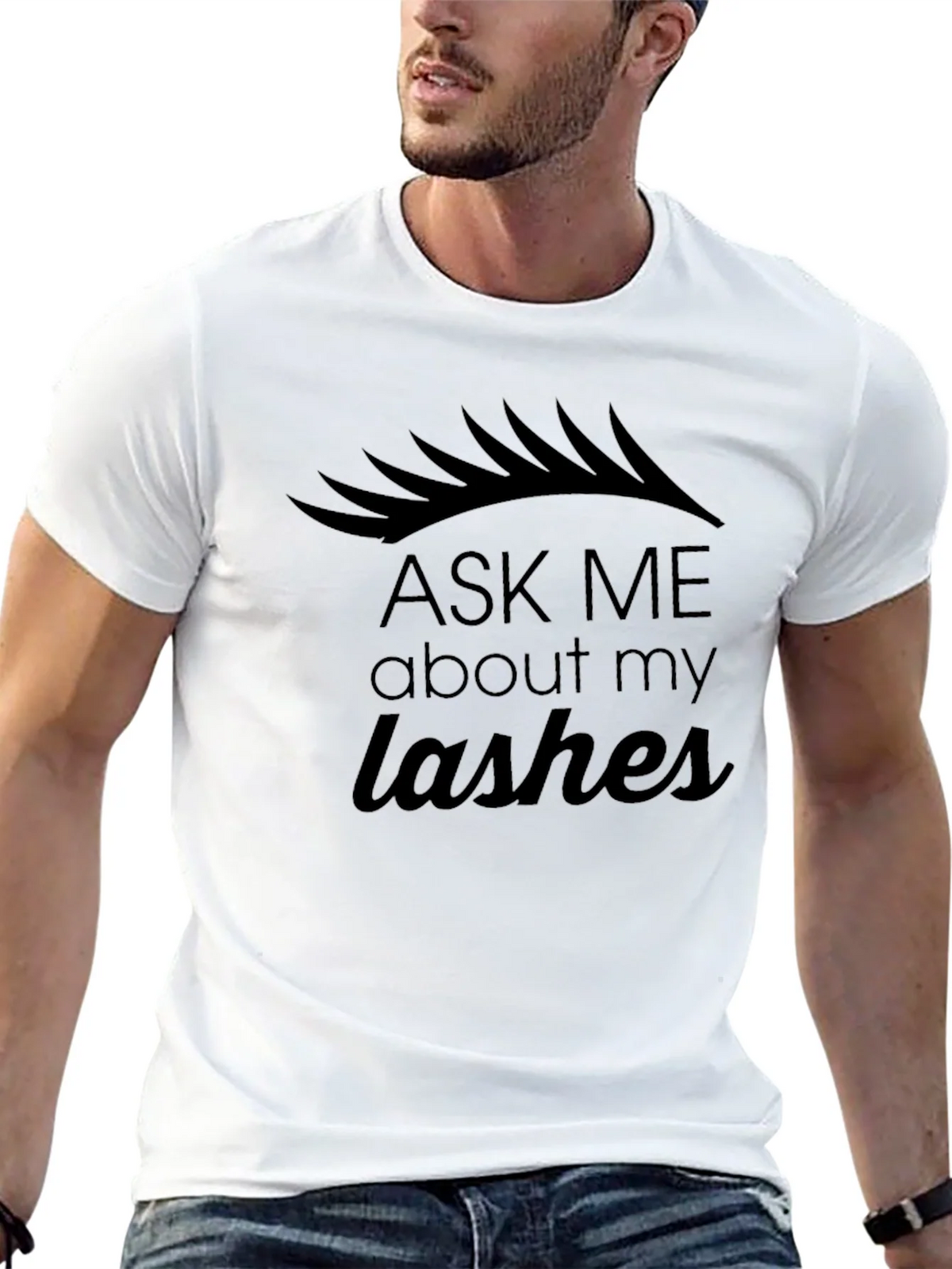 Ask Me About My Lashes Black Graphic Tee product image 10