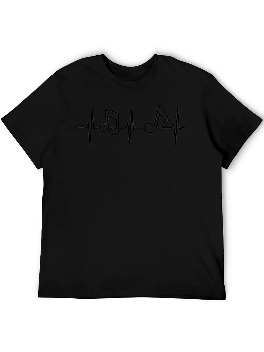 Music Heartbeat Graphic Tee - Black Casual Shirt product image 5