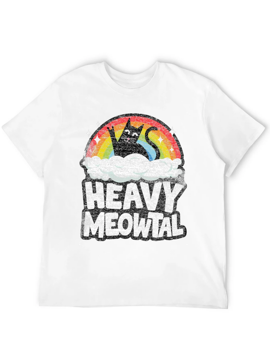 Heavy Meowtal T-Shirt Rocker Cat Rainbow product image 11