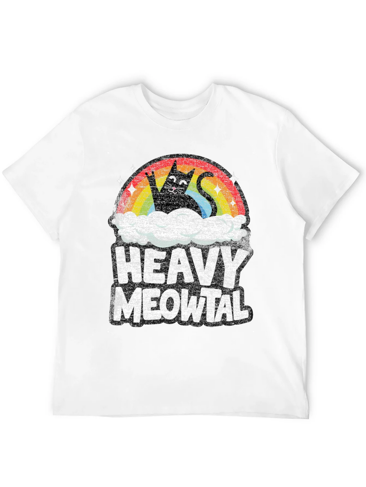 Heavy Meowtal T-Shirt Rocker Cat Rainbow product image 11