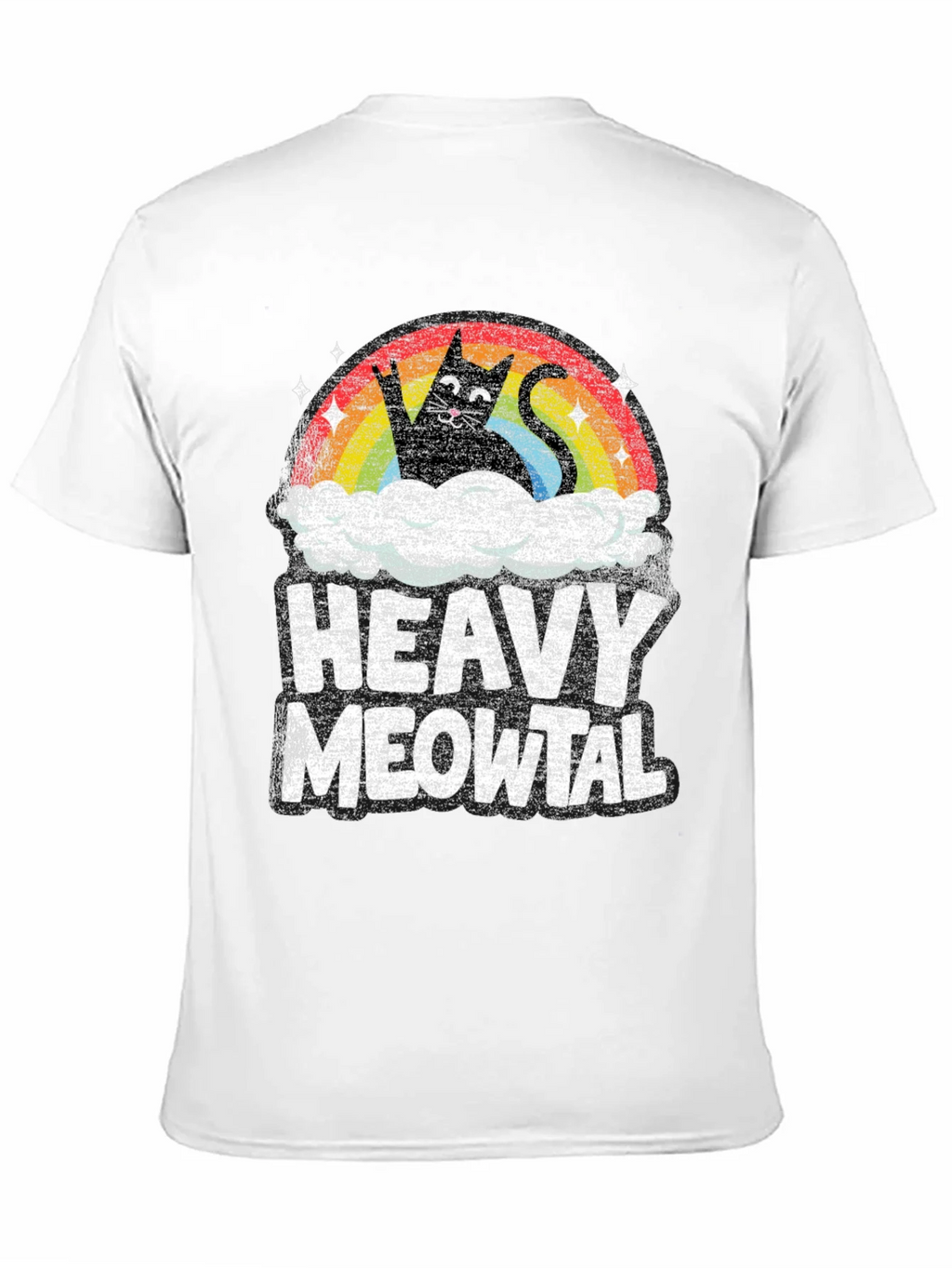 Heavy Meowtal T-Shirt Rocker Cat Rainbow product image 10
