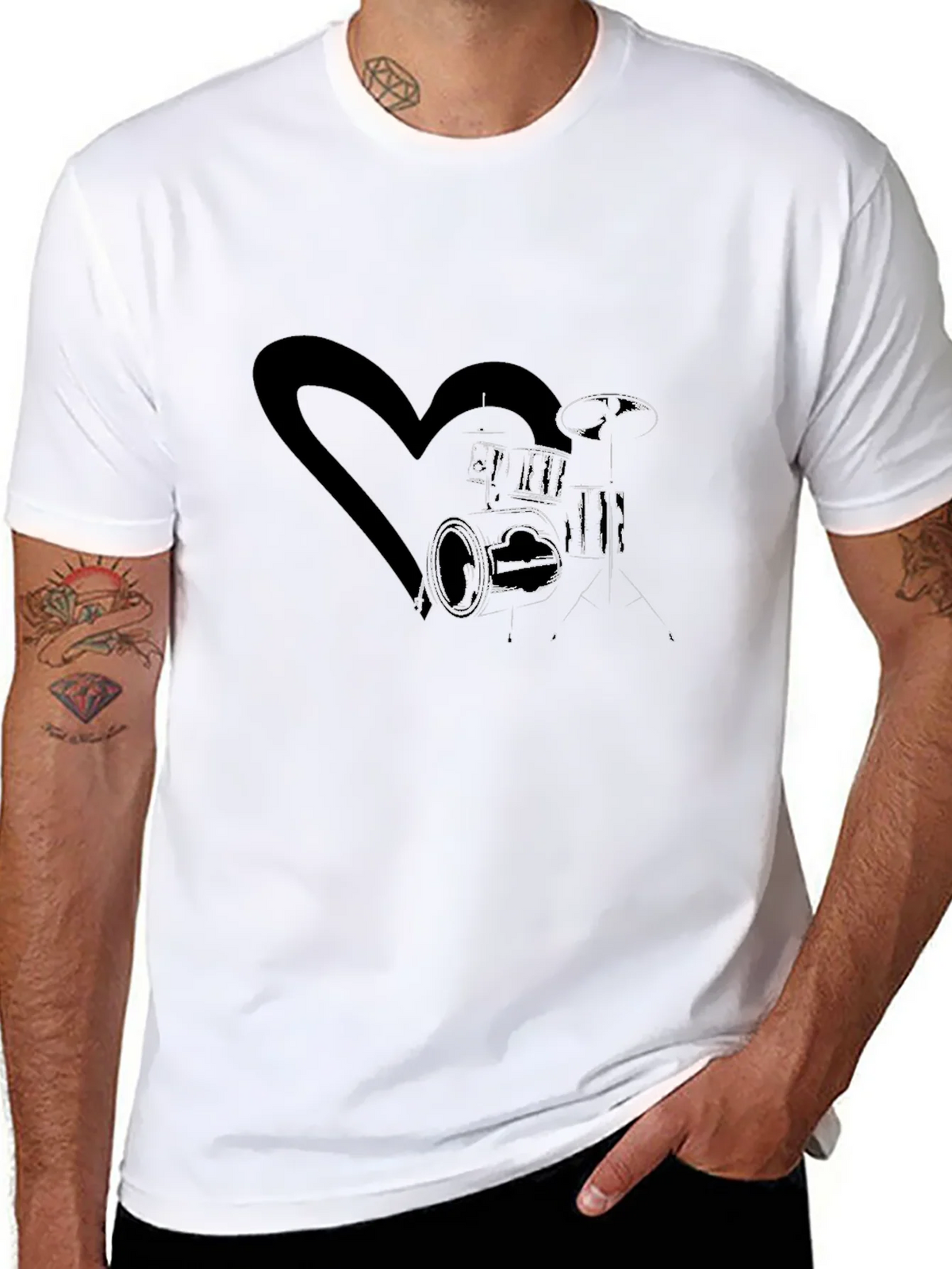 Drum Kit Heart Graphic Tee product image 7